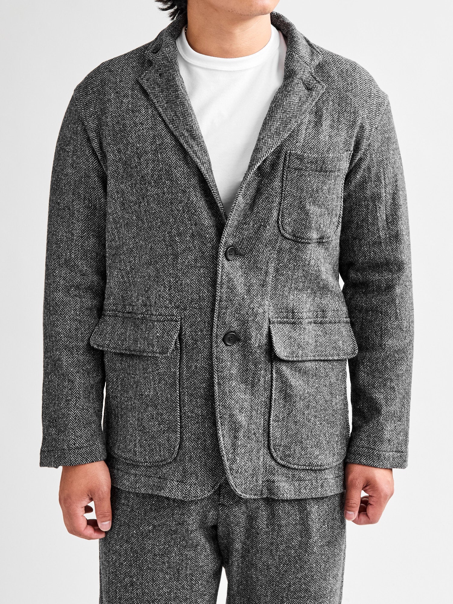 Wool Herringbone Loiter Jacket in Grey - 2