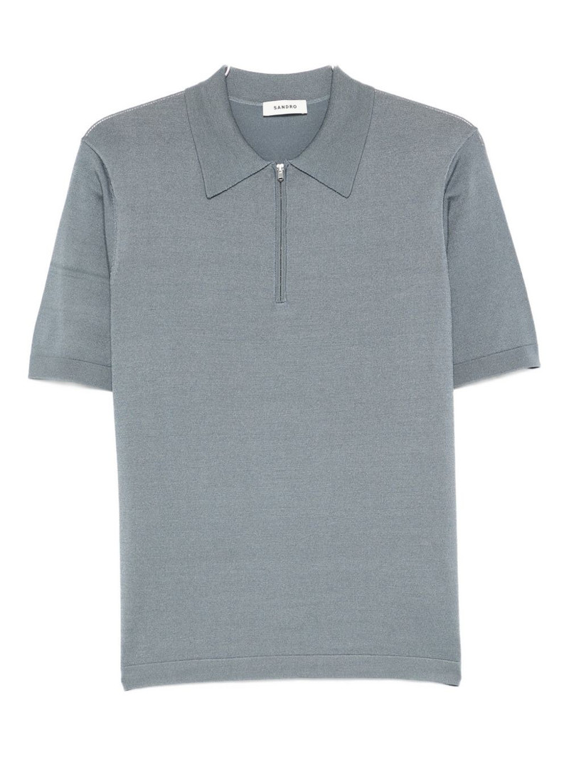 Sandro zip-collar polo shirt outlook