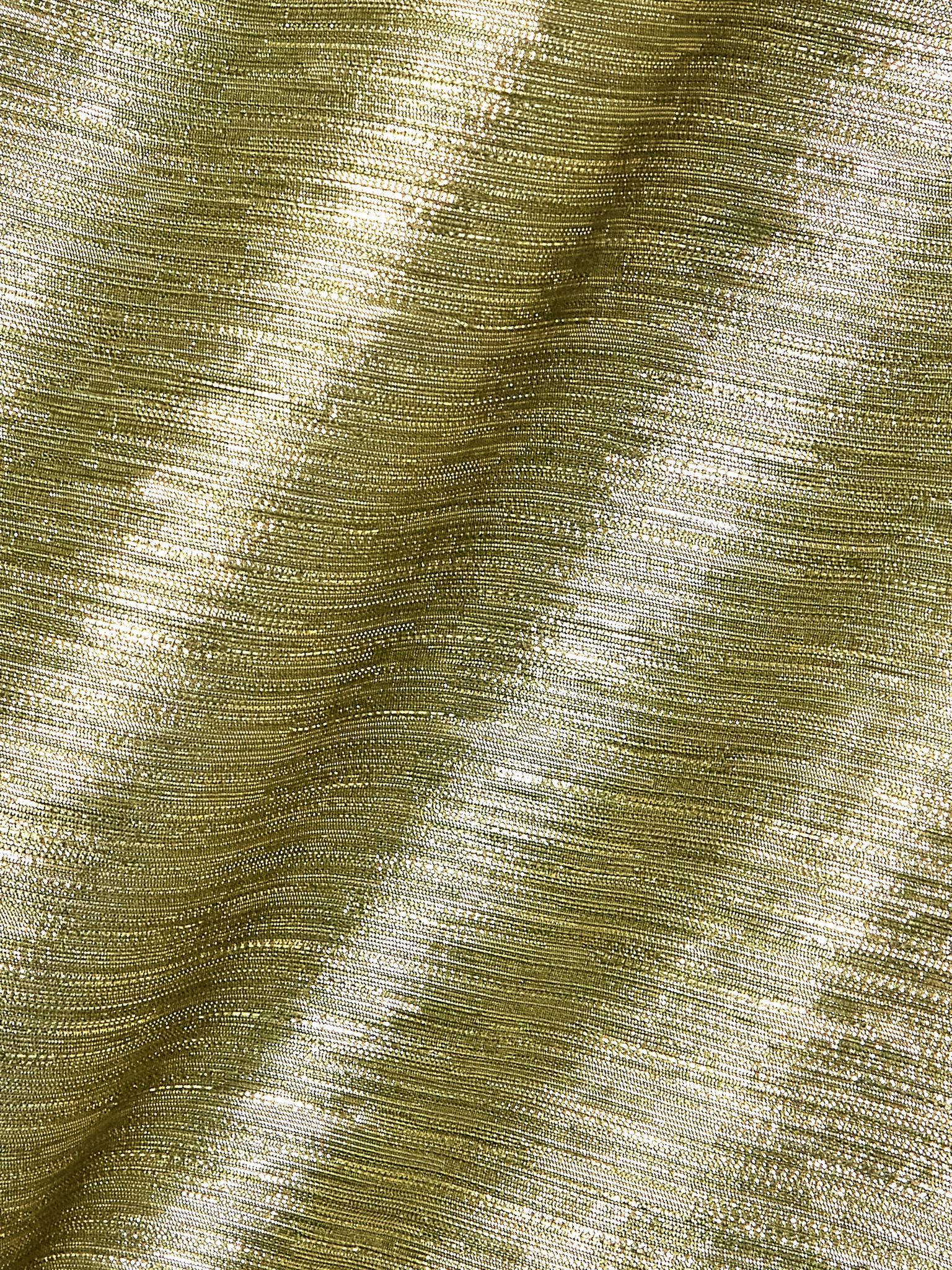 Printed metallic silk-blend midi dress Green - 4