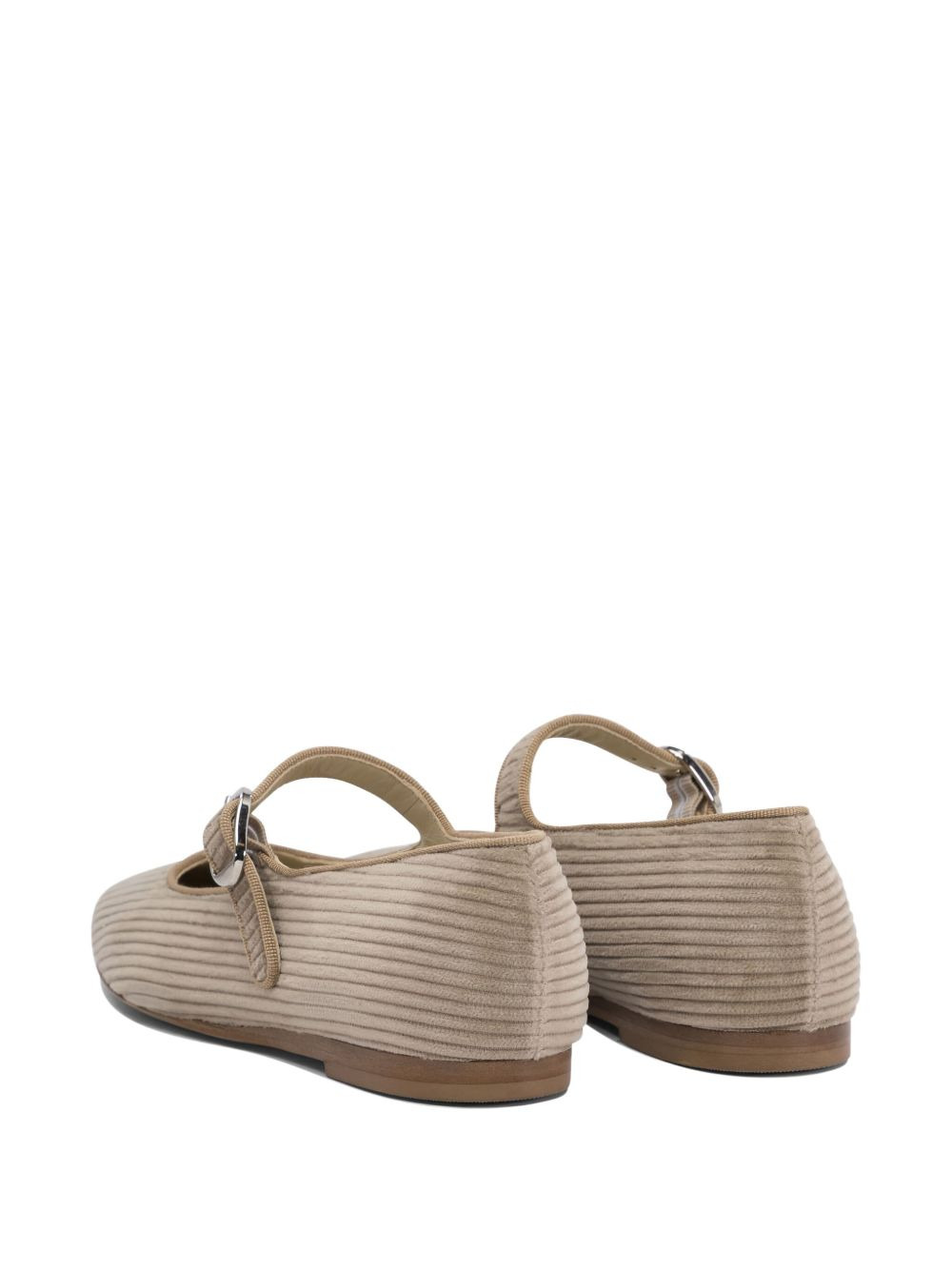 corduroy buckle ballet flats - 4