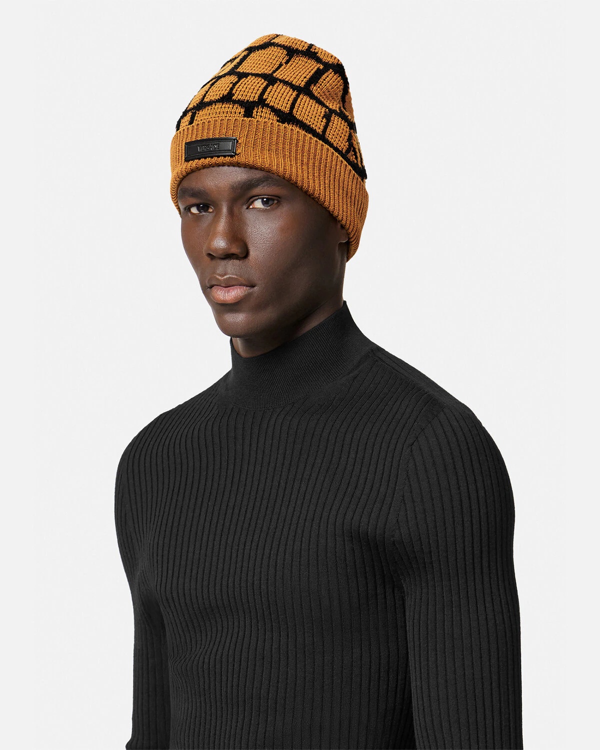 Croc-Effect Chenille Jacquard Beanie - 3