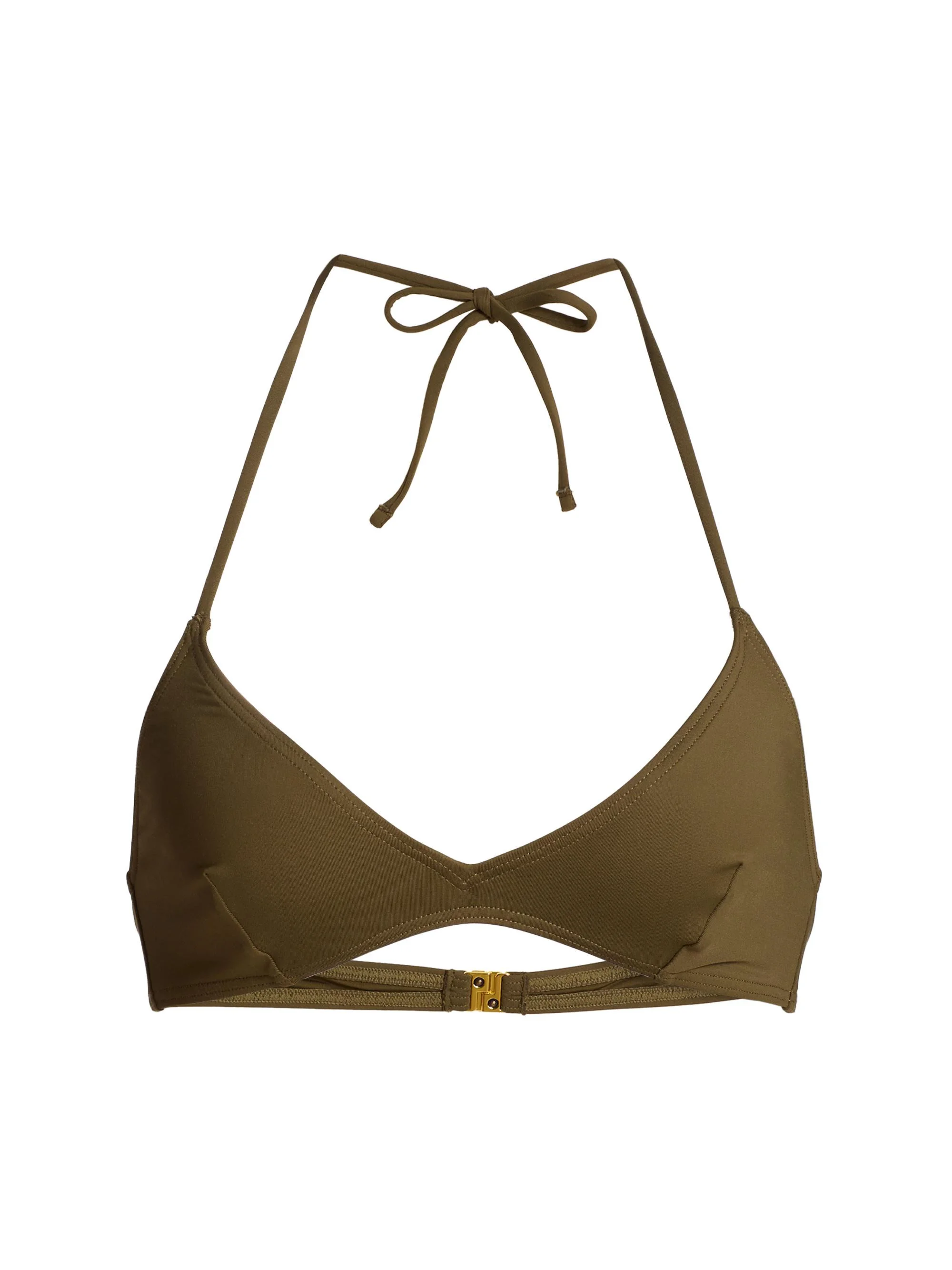 Women's Triangle Bikini Top - Olive Green - 1