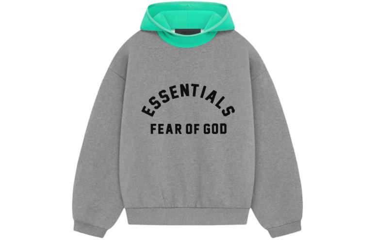 Fear of God Essentials SS24 Nylon Fleece Hoodie 'Dark Heather Oatmeal Mint Leaf' 202SP244312F - 2