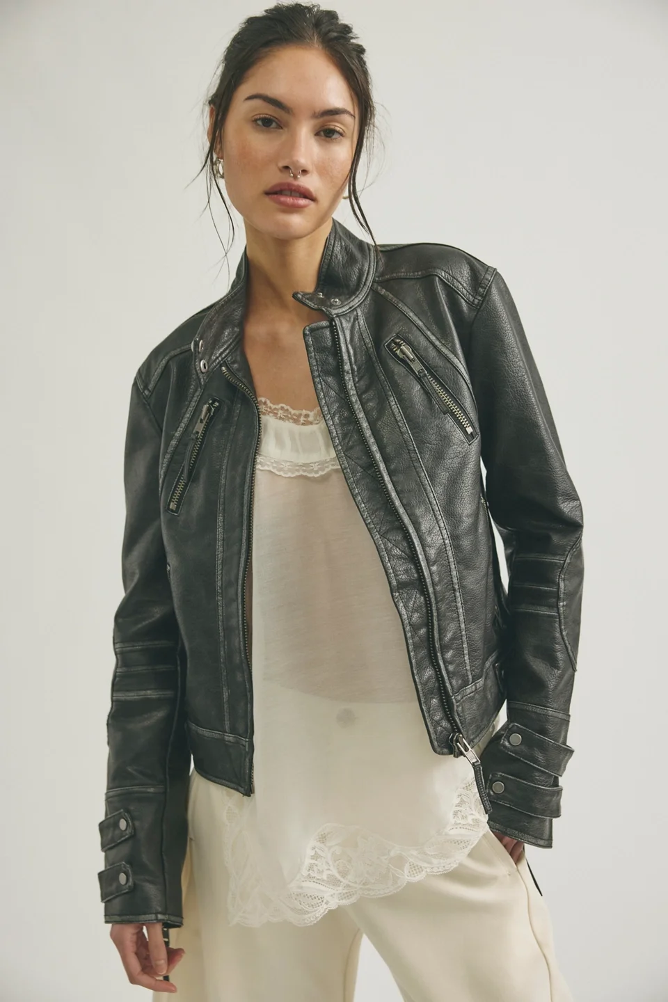We The Free Jesse Vegan Leather Moto Jacket - 1