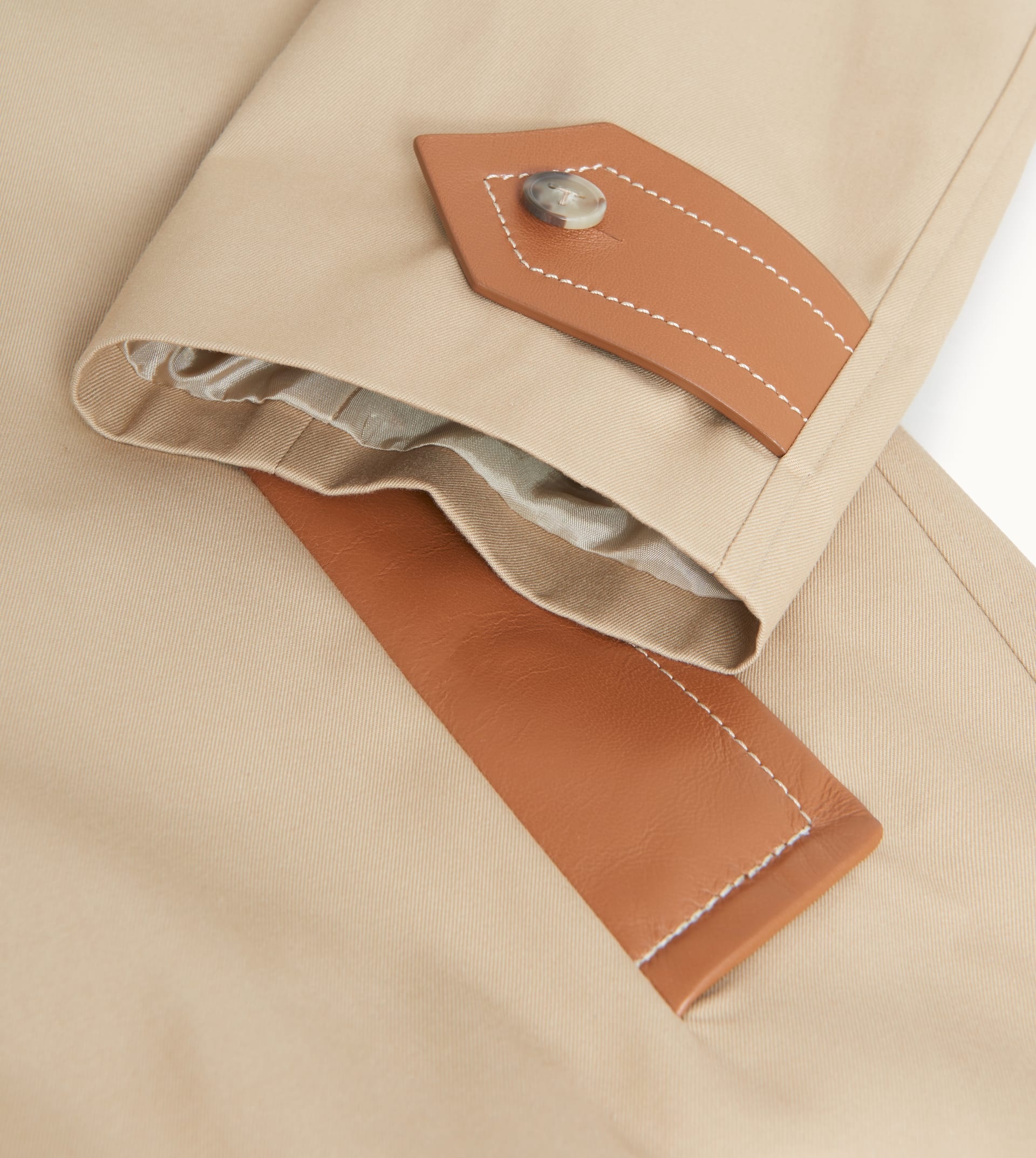 TRENCH COAT WITH LEATHER INSERTS - BEIGE - 3
