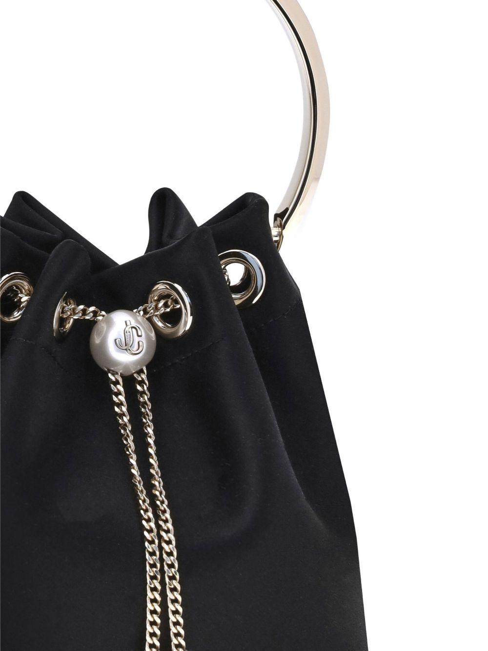 Bon Bon circular-handle satin bucket bag - 3