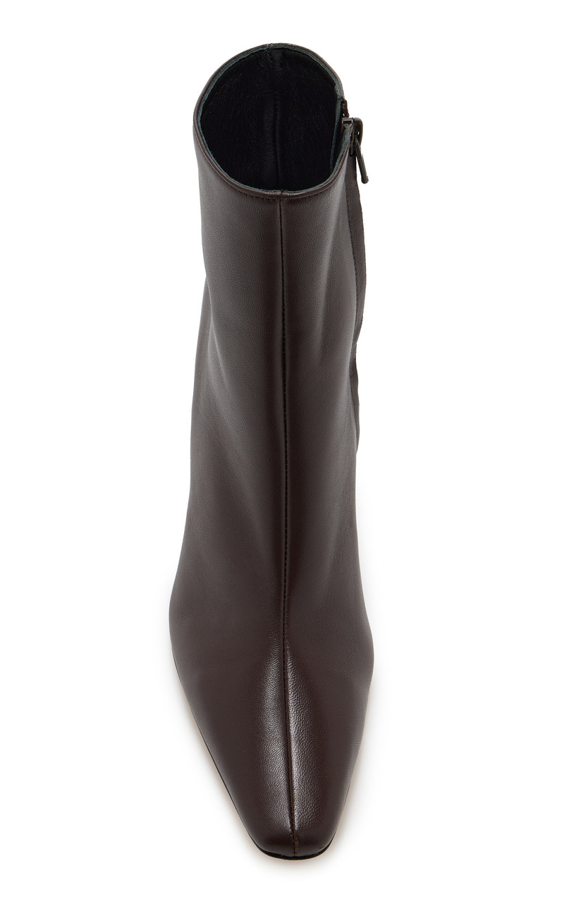 STAUD Wally Leather Ankle Boots brown outlook