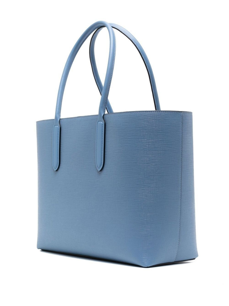 logo-print leather tote bag 3