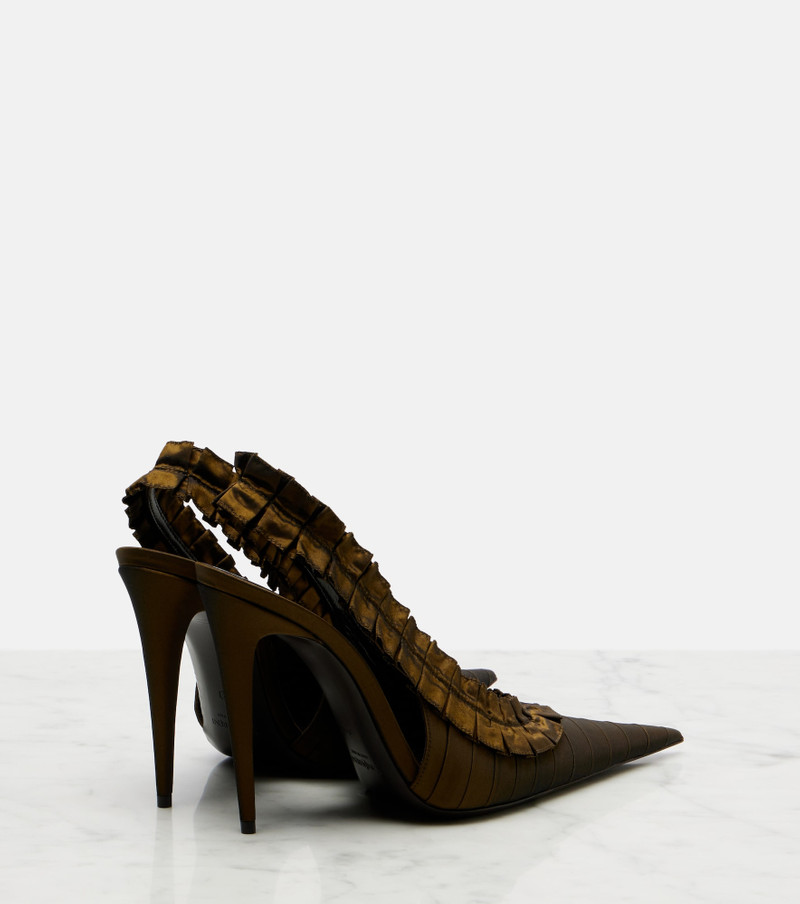 SAINT LAURENT Madeleine taffeta slingback pumps outlook