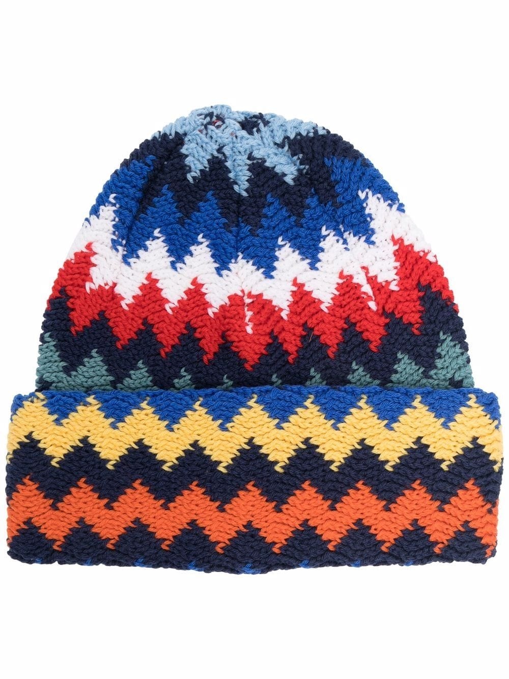 zigzag pattern wool beanie - 1