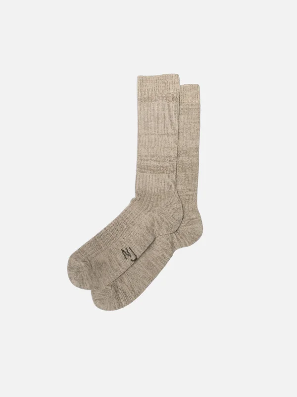 Rasmusson Mens Rib Sock Offwhite - 1