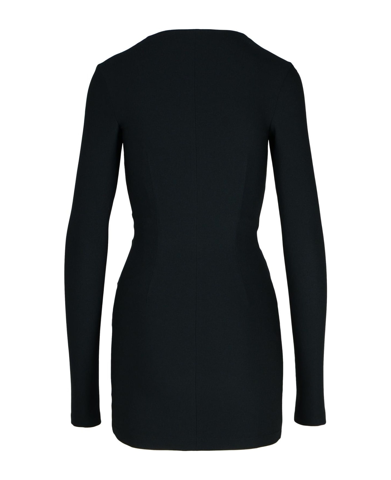 Black Polyester Blend Dress - 3