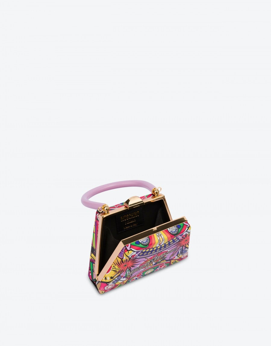 PINBALL PRINT CALFSKIN TRAPEZE BAG - 3