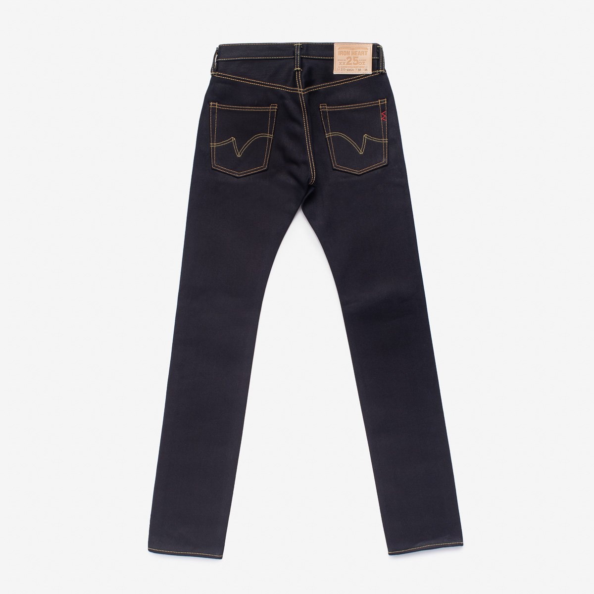 IH-777-XHSib 25oz Selvedge Denim Slim Tapered Cut Jeans - Indigo/Black - 2