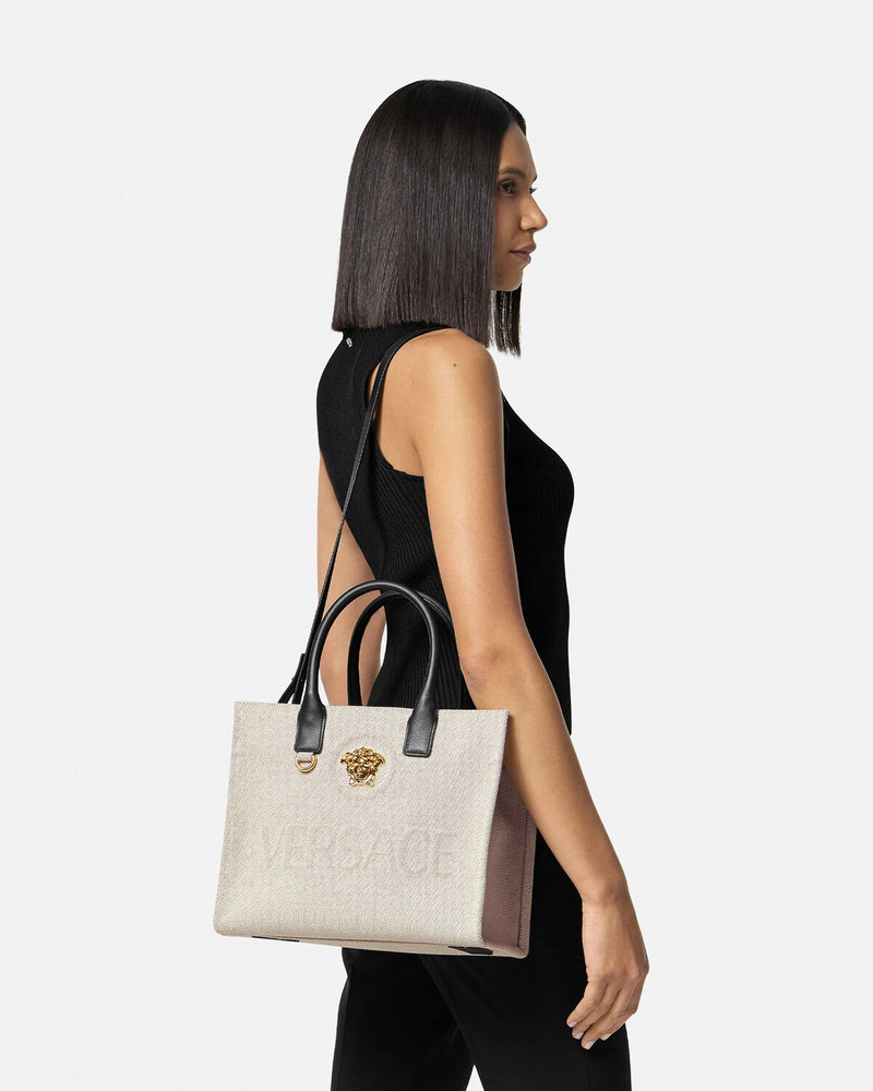 VERSACE La Medusa Canvas Small Tote Bag outlook