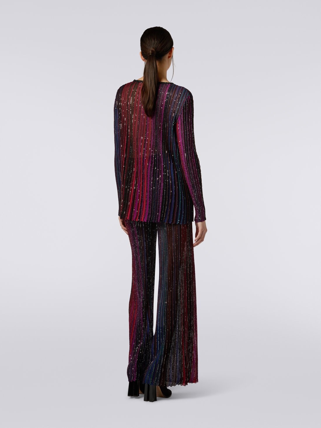 Viscose blend crew-neck pullover with sequins - 4