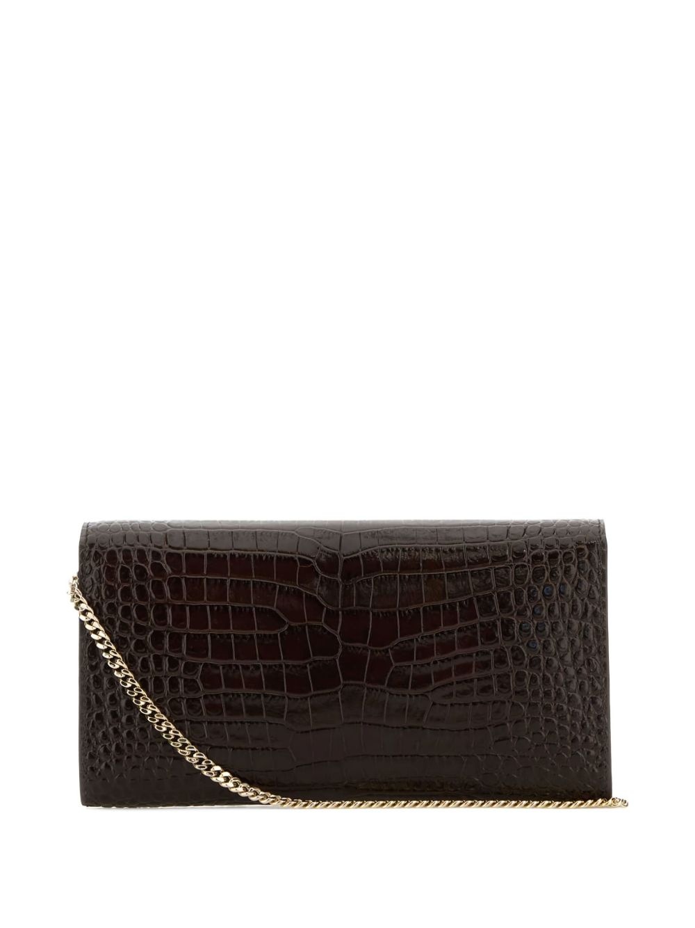 Emmie crocodile-effect chain clutch bag - 2