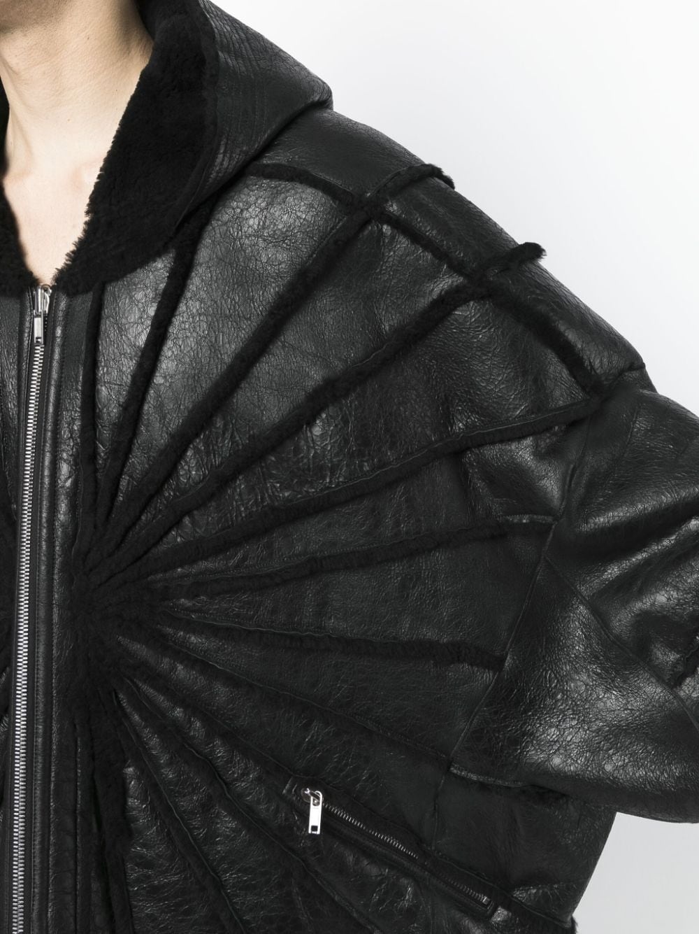 Jumbo shearling-trim hooded jacket - 5