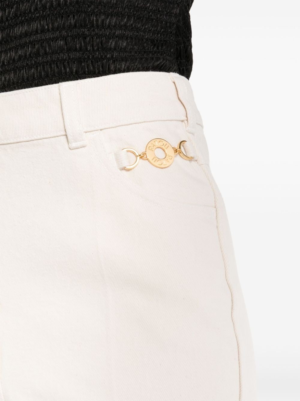 logo-embroidered cotton trousers - 5