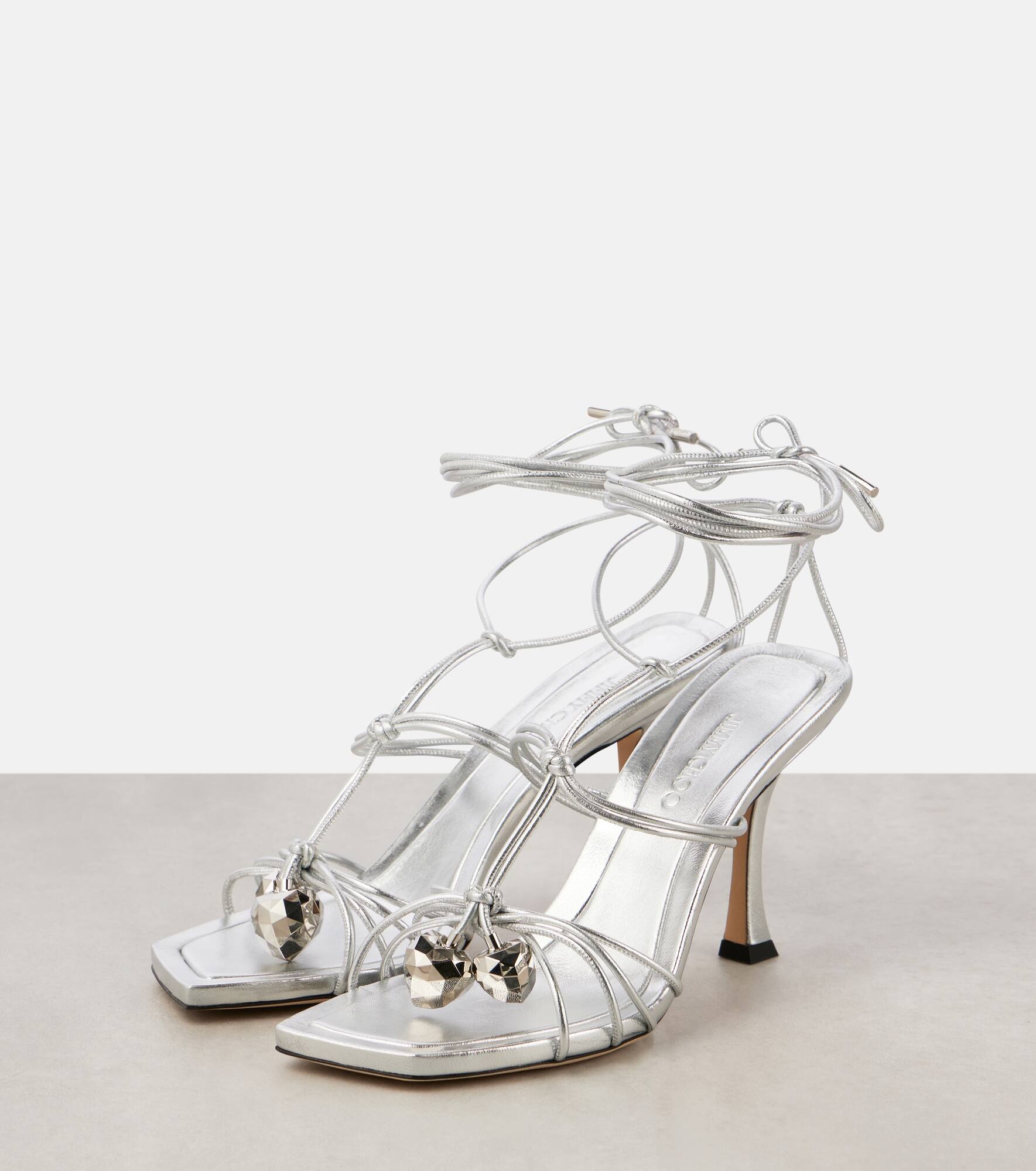 Jemma 90 metallic leather sandals - 5