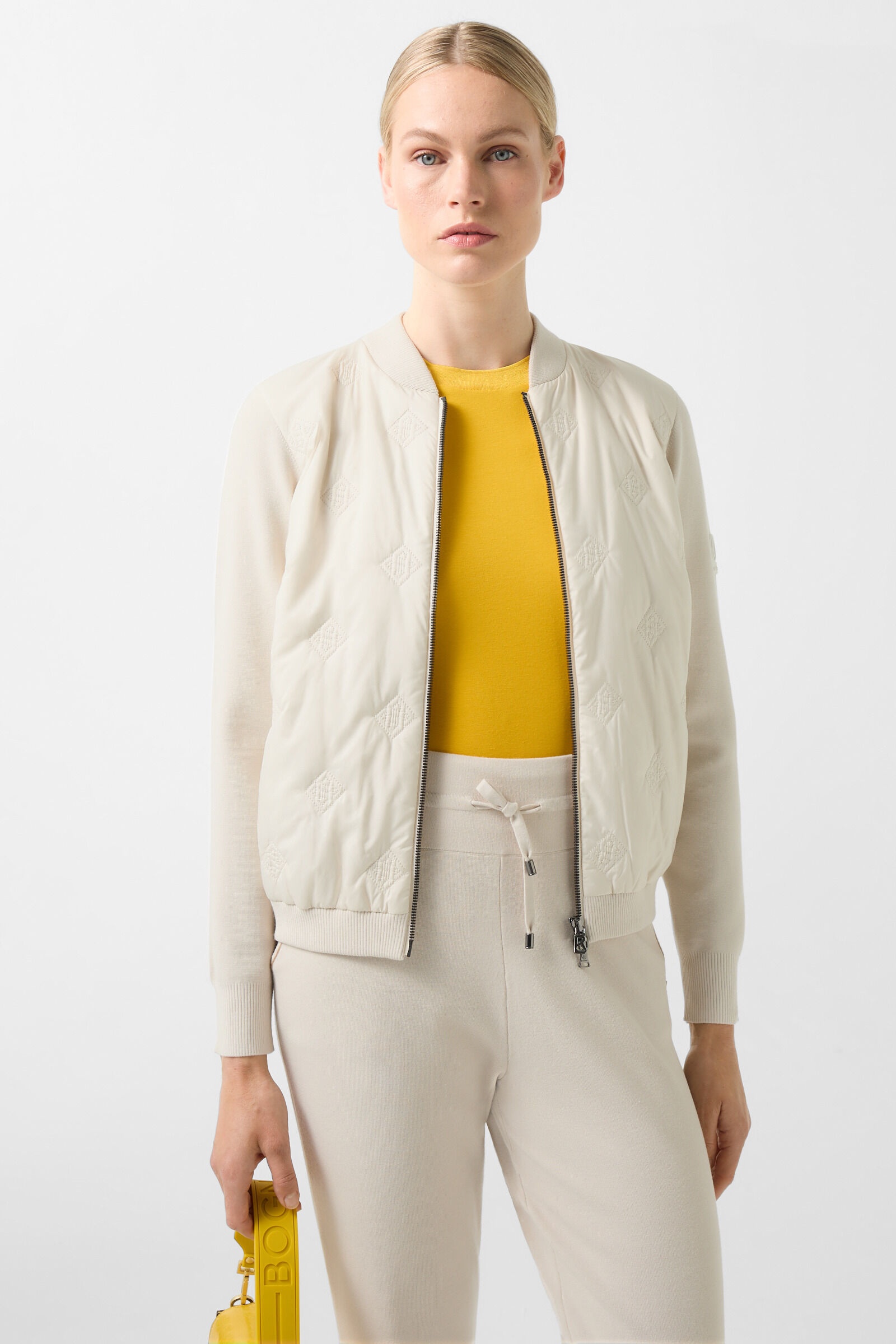 Anne Hybrid knit jacket in Sand - 2