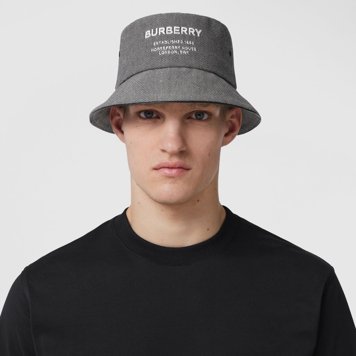 Horseferry Motif Cotton Bucket Hat - 3