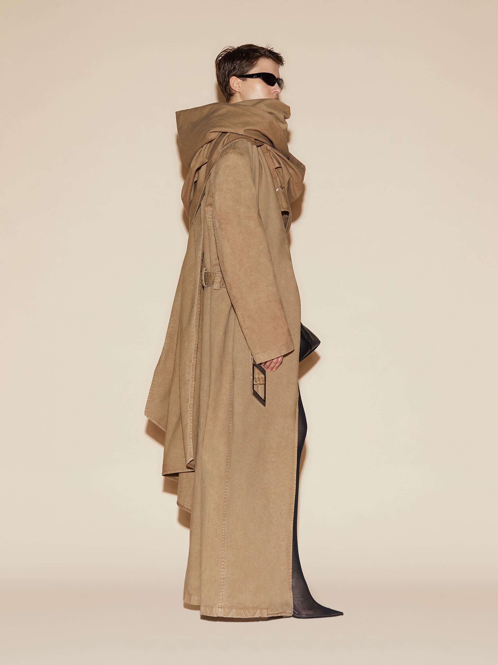 KHAKI LONG COAT - 4