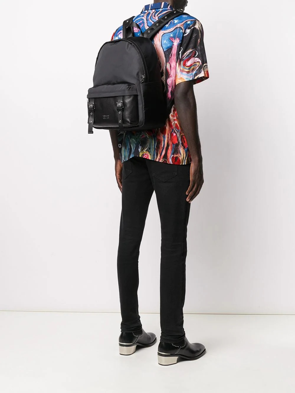 double buckle logo backpack  - 2