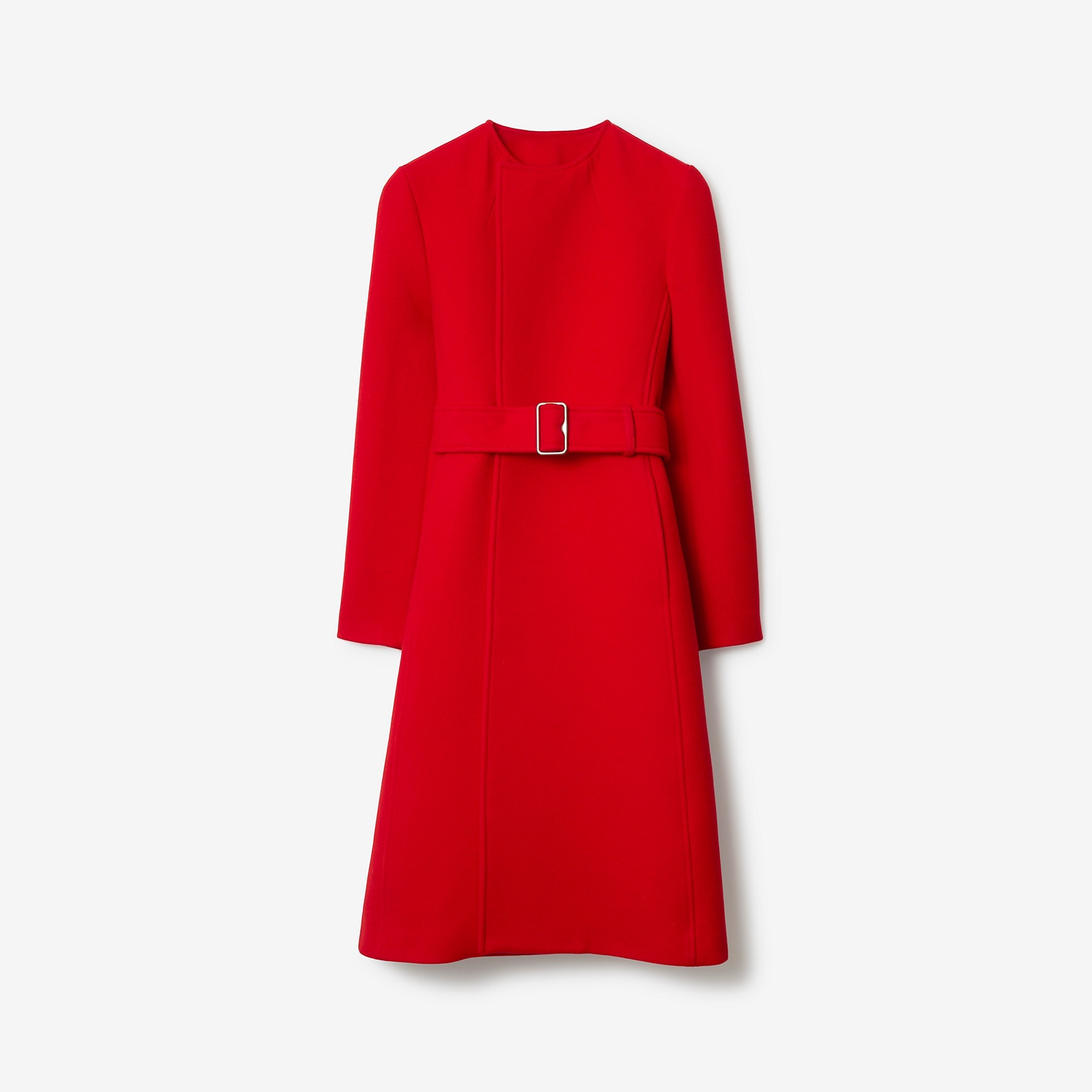 Wool Twill Collarless Coat - 1