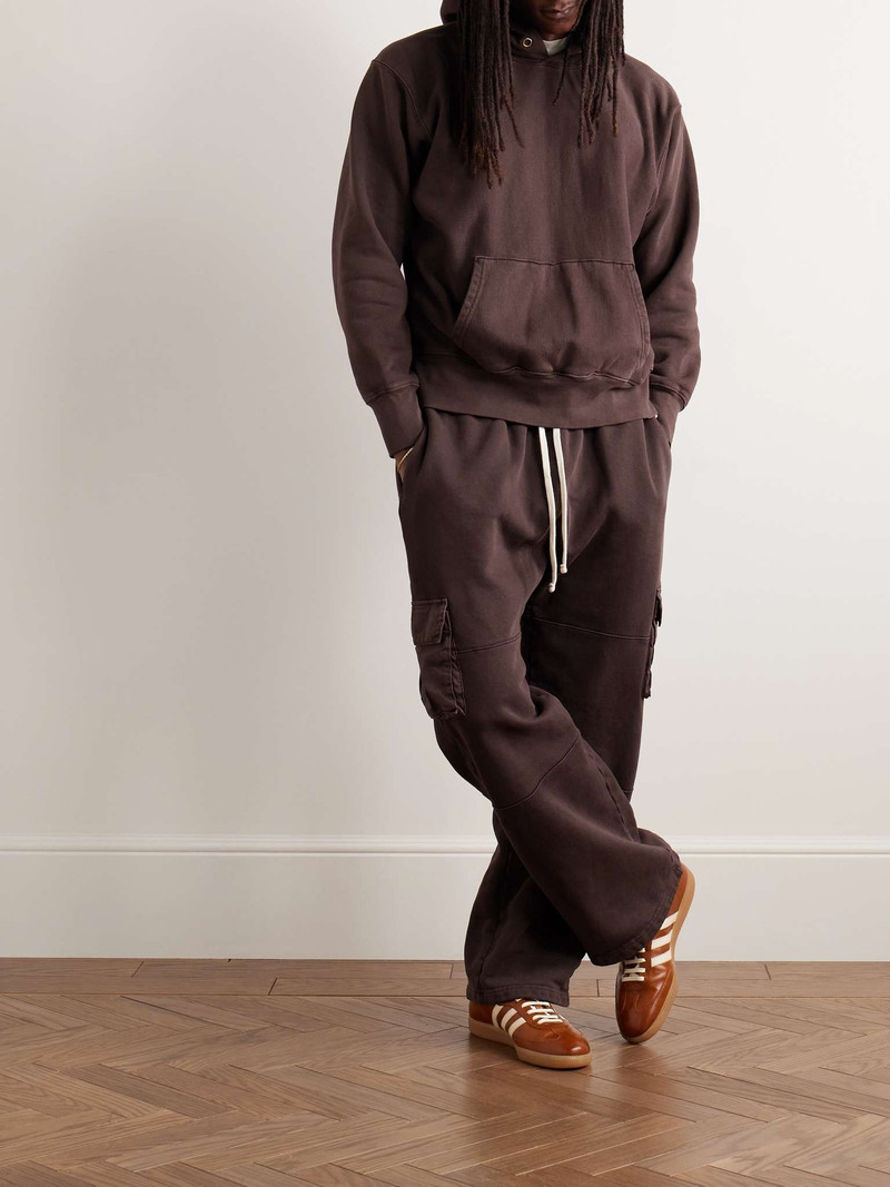 LES TIEN Garment-Dyed Cotton-Jersey Hoodie outlook
