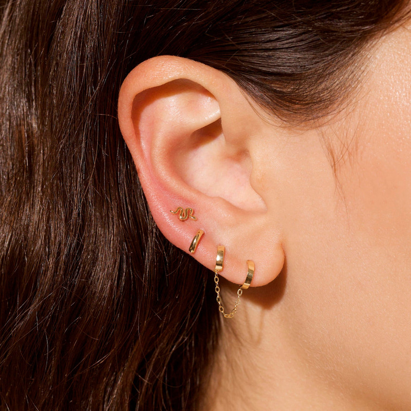 STONE AND STRAND Teeny Tiny Double Huggie outlook