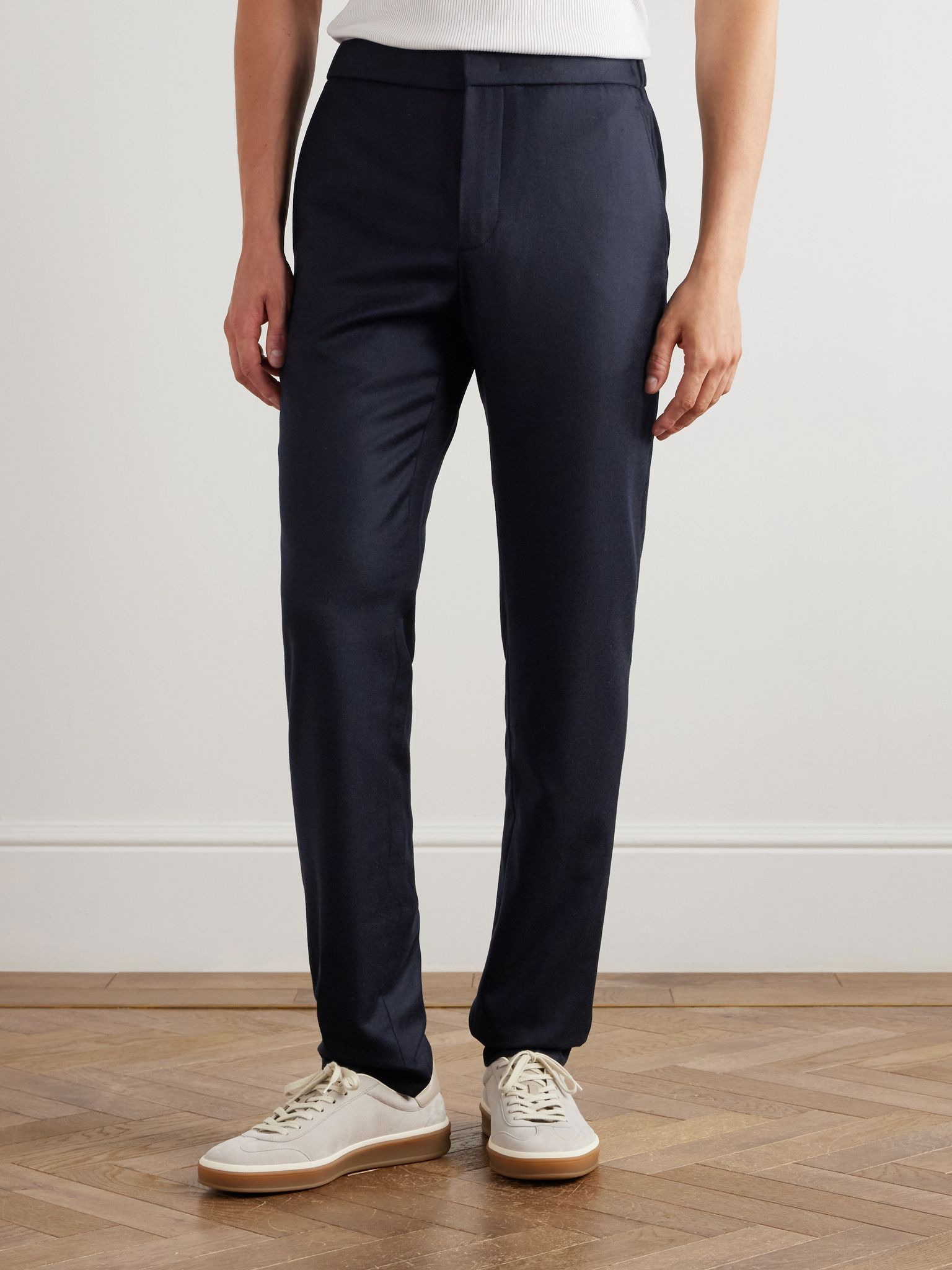 Leisure City Slim-Fit Virgin Wool and Cashmere-Blend Trousers Blue - 3