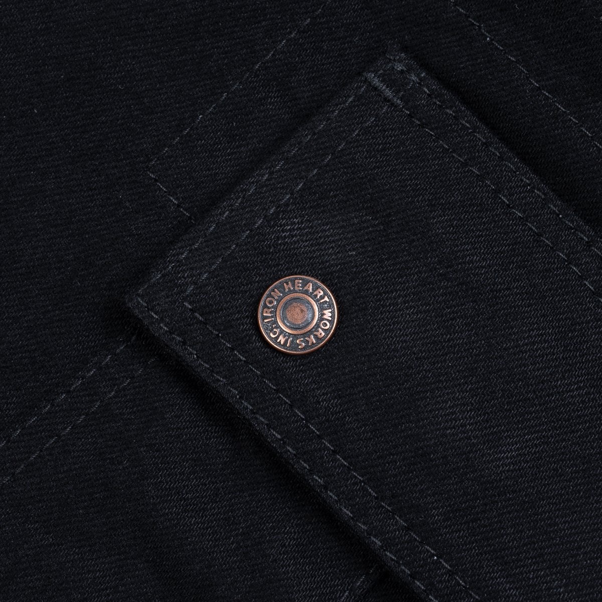 IHDR-502bb 14oz Selvedge Denim Cargo Pants - Black/Black - 12