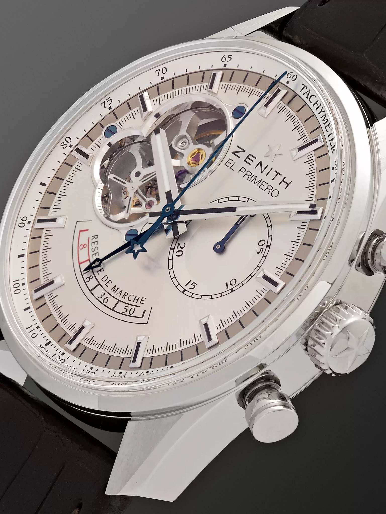 El Primero Chronomaster 42mm Stainless Steel and Alligator Watch, Ref. No. 03.2080.4021/01.C494 - 4