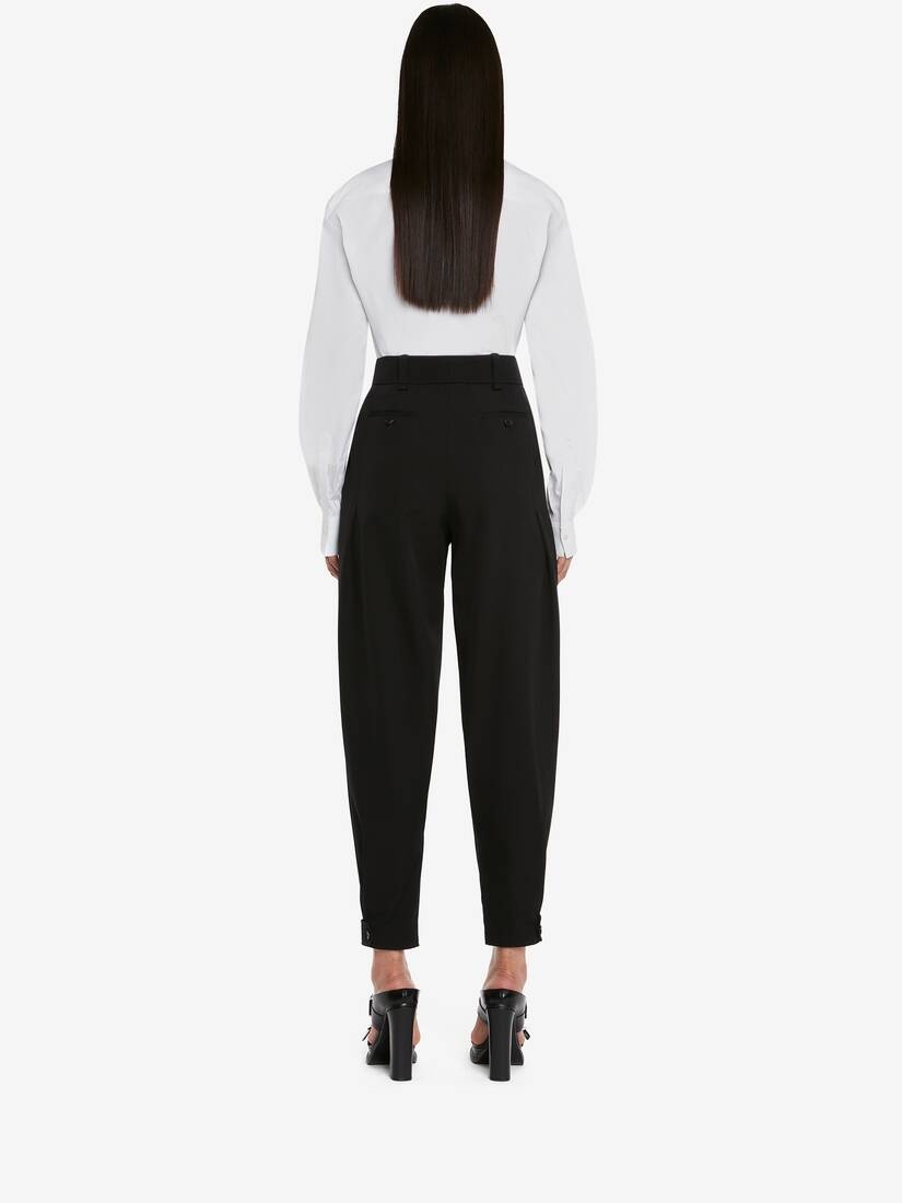 Women's Military Trousers in Black - 3