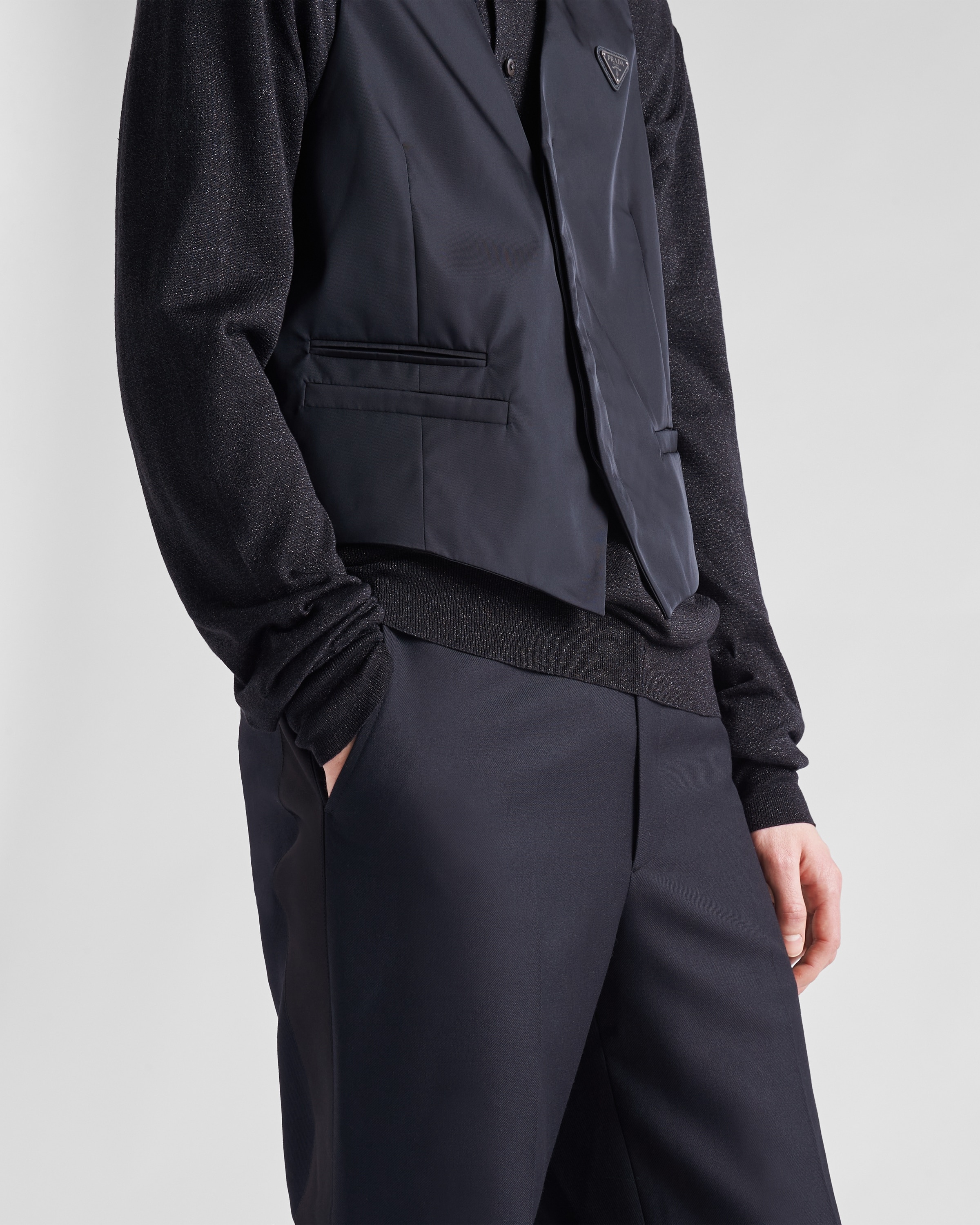 Single-breasted Re-Nylon vest - 4