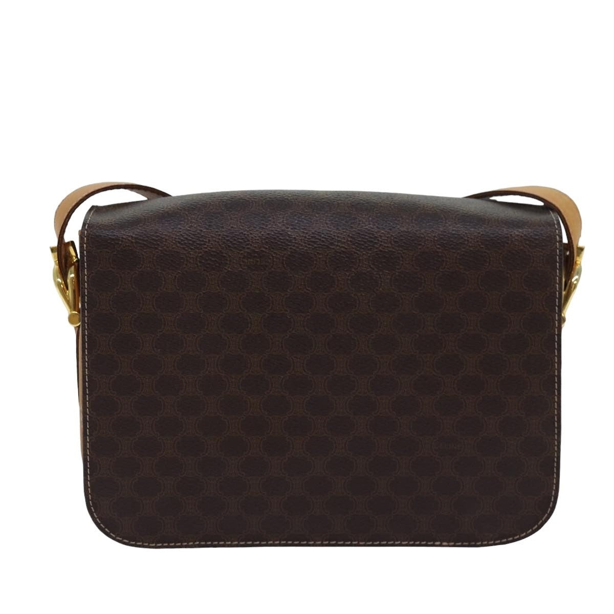 CELINE Macadam Canvas Shoulder Bag Pvc Leather Brown - 2