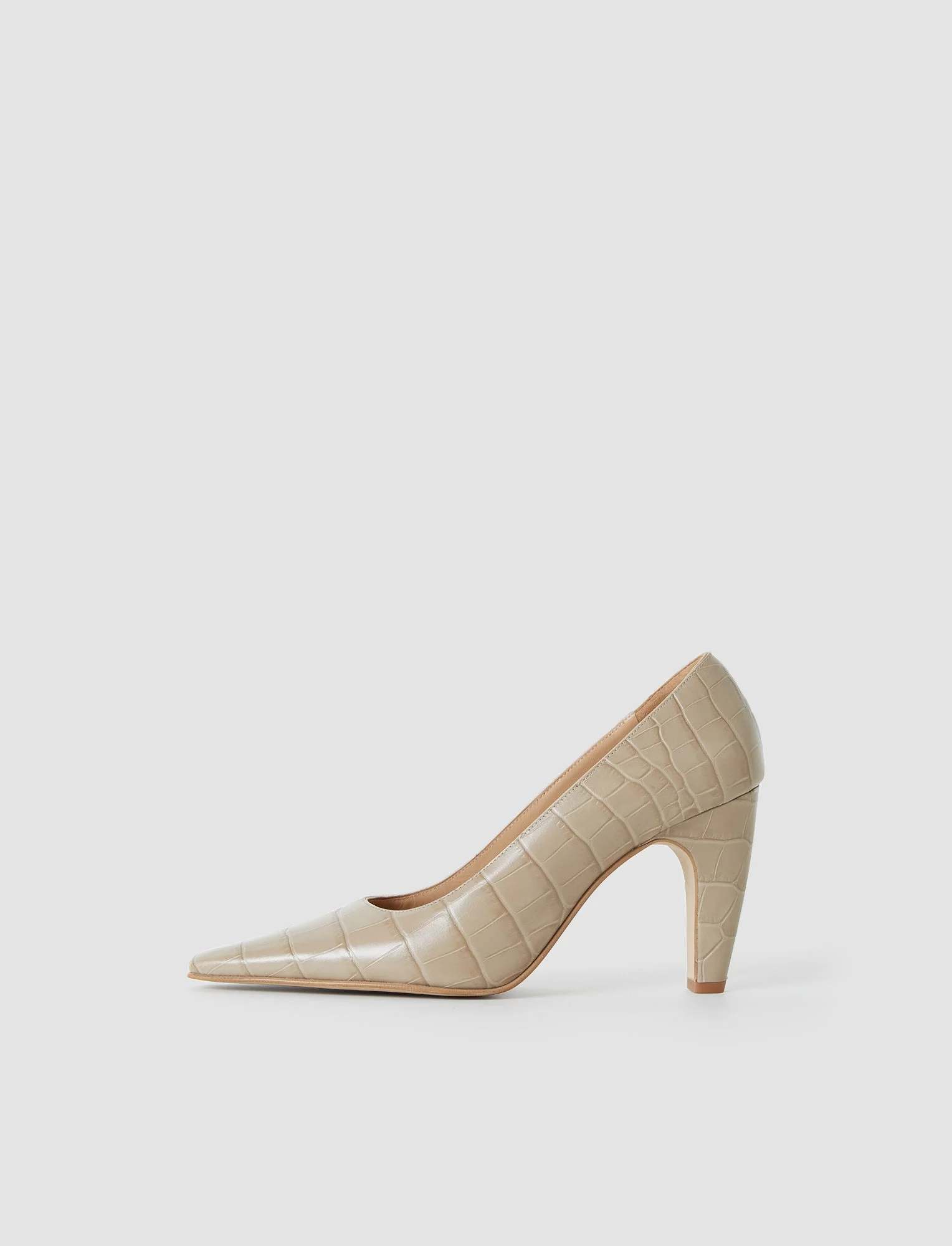 Zina Croc Leather High Heel Shoes - 1
