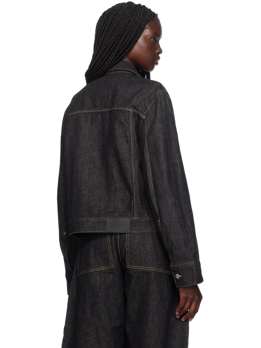 Studio Nicholson Black Tahoe Denim Jacket | ssense | REVERSIBLE