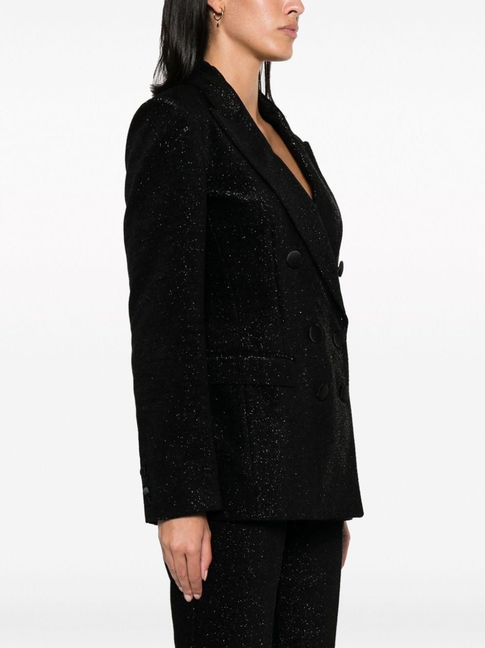 double-breasted lamÃ© blazer - 3