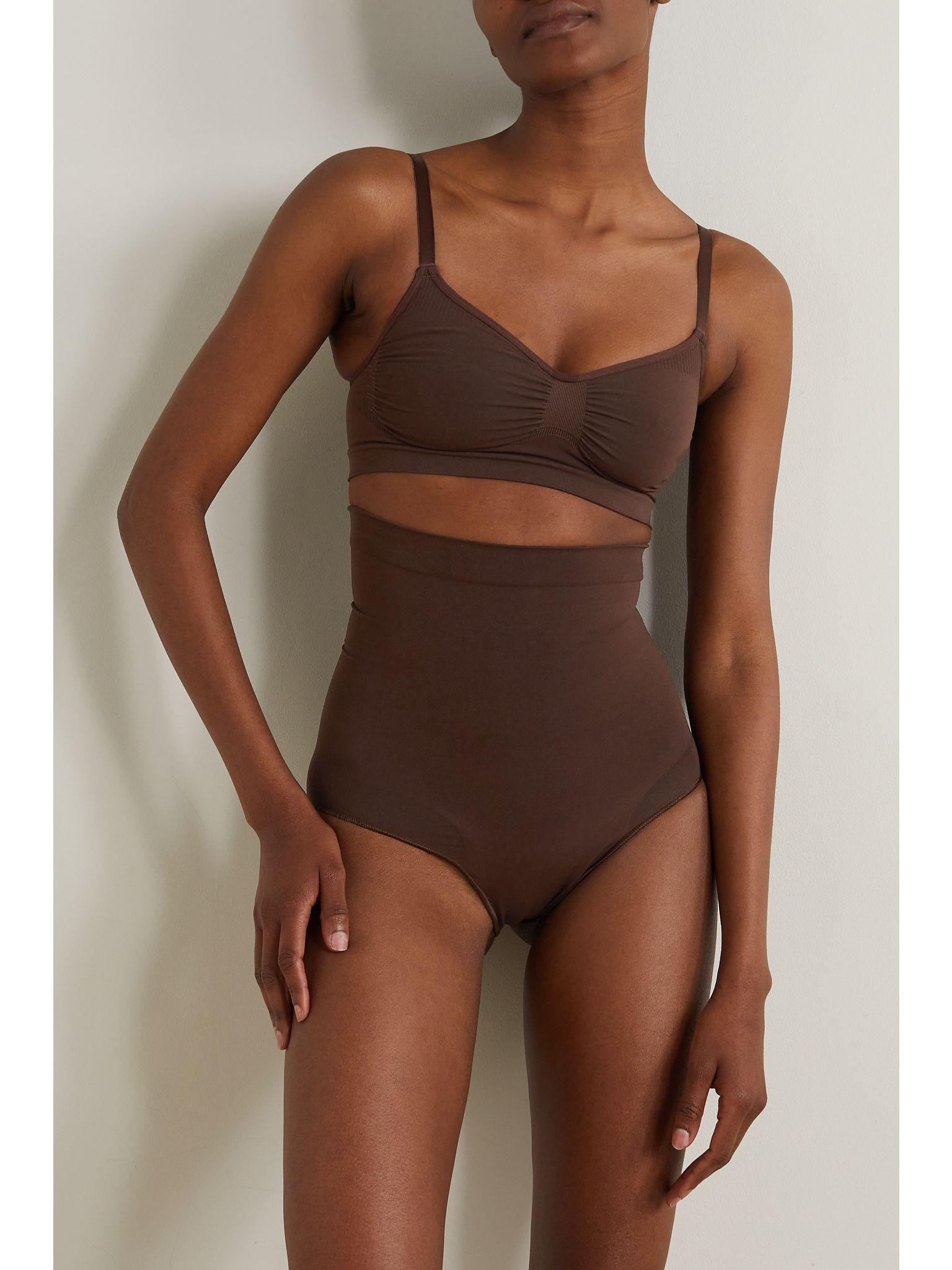 Seamless Sculpt High Waist Brief - Cocoa Brown - 2