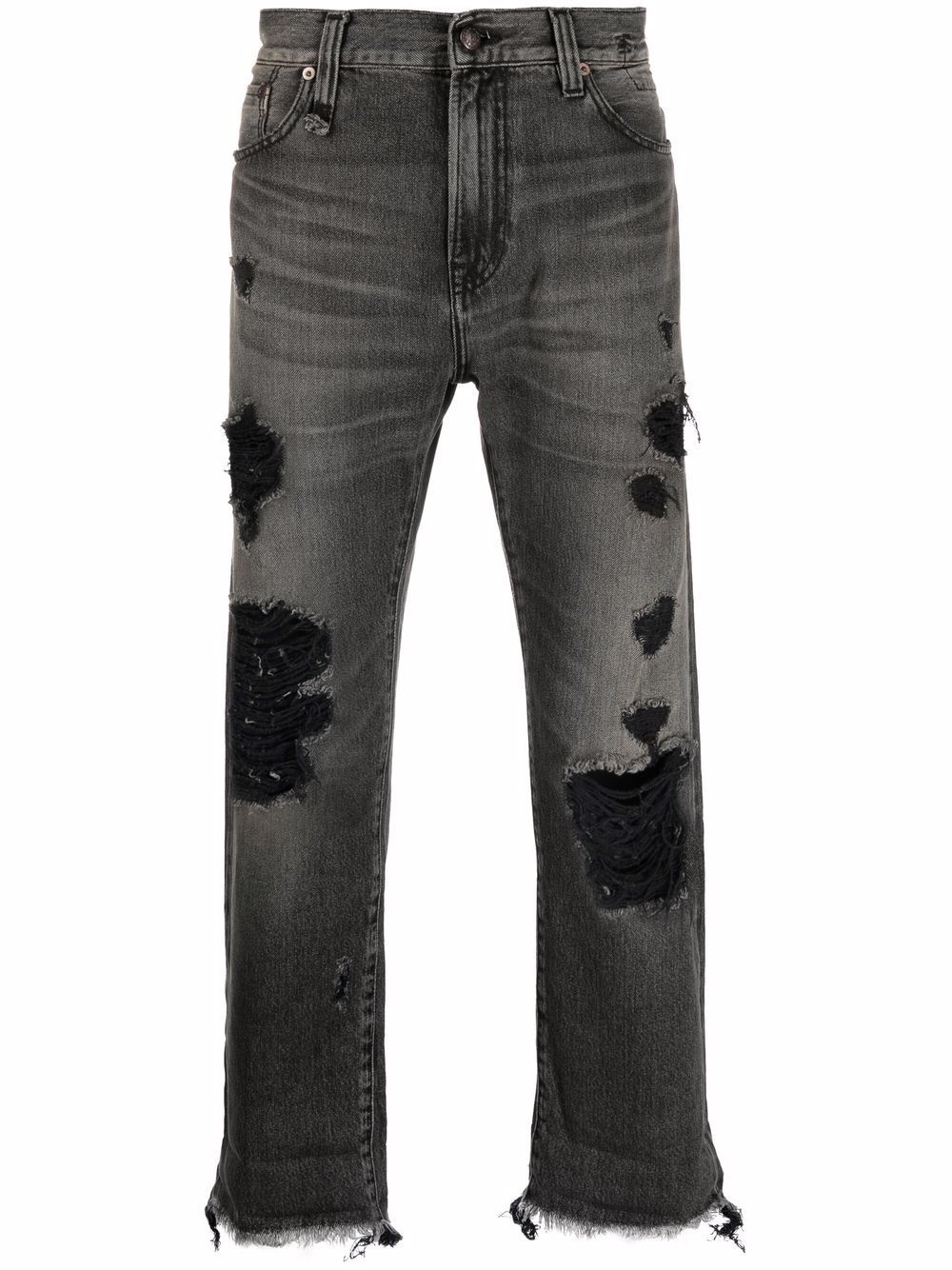 dark-wash straight-leg jeans - 1