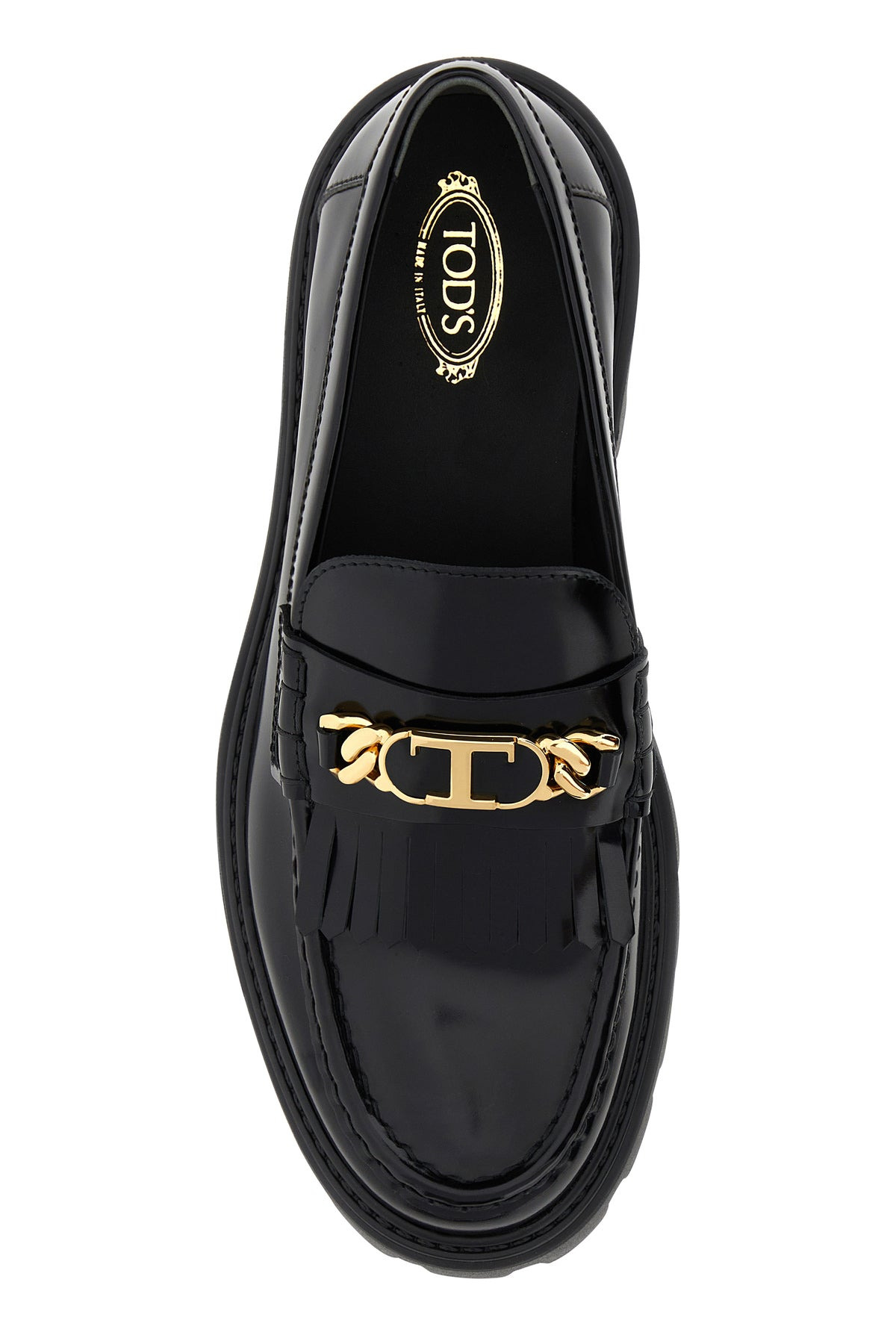 Black leather loafers - 4