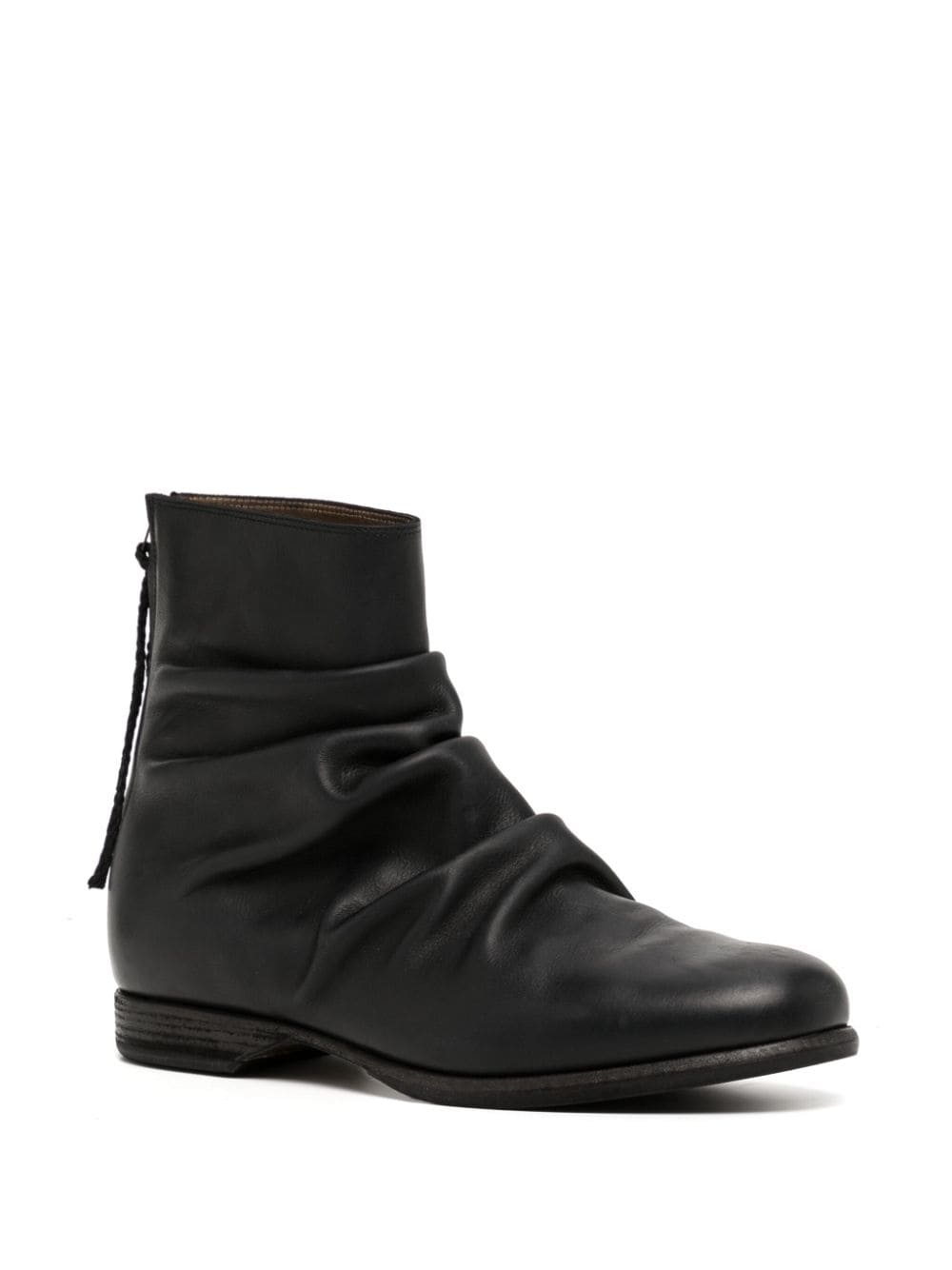 pleat-detail leather boots - 2