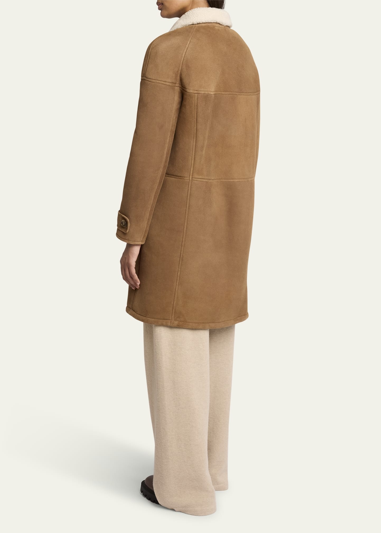 Paneled Shearling Coat - 3