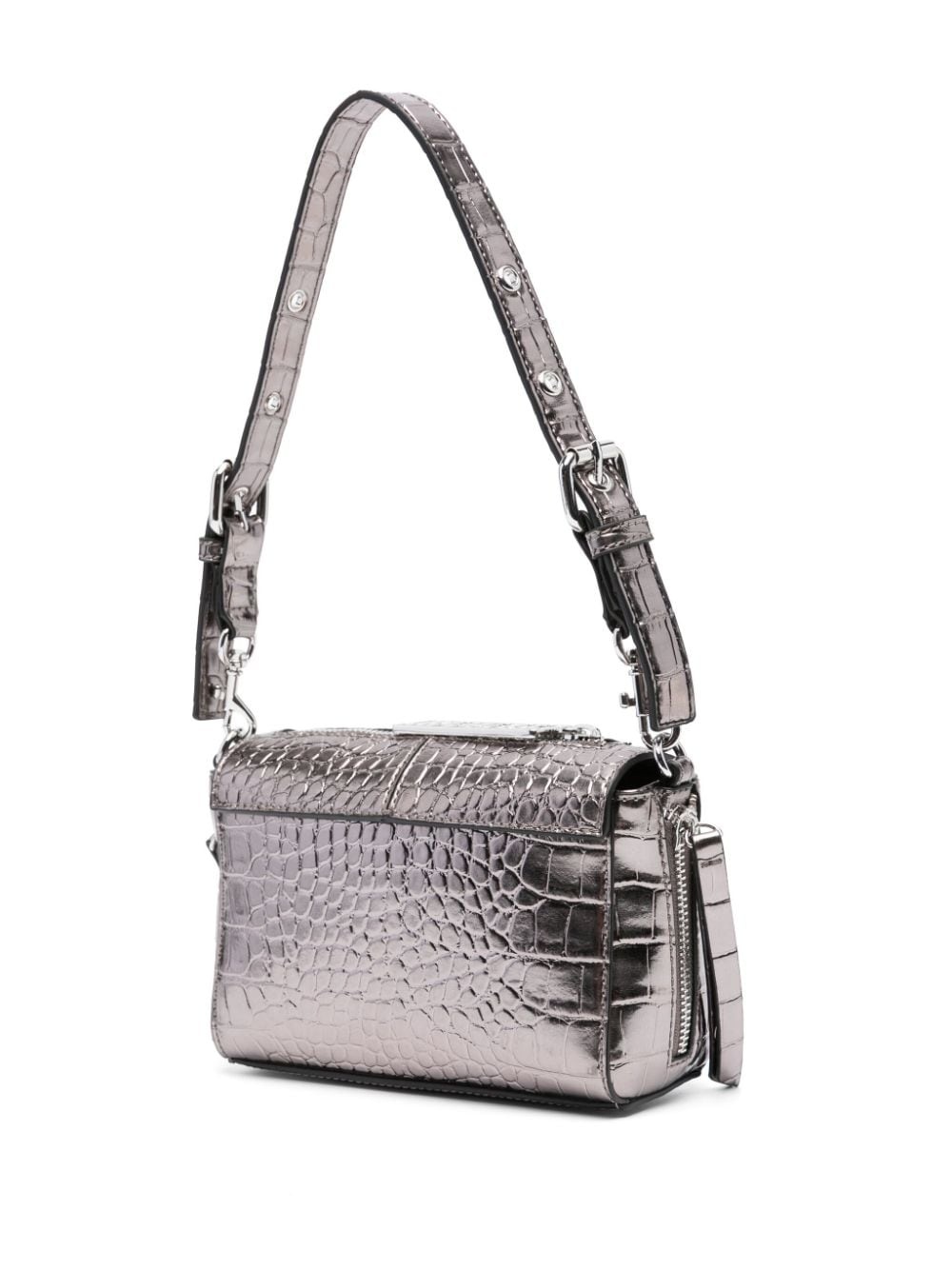 crocodile-effect shoulder bag - 3