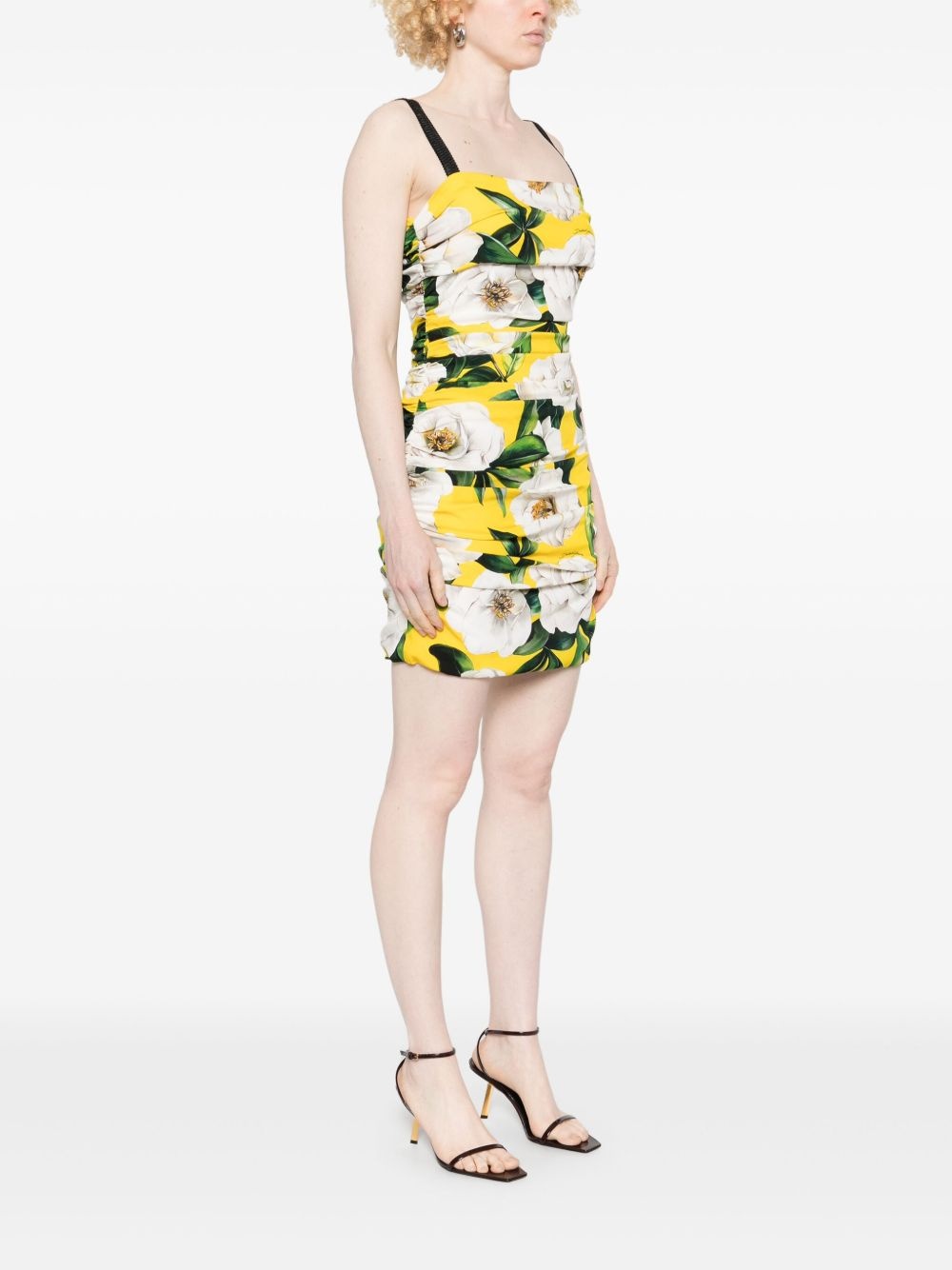 floral-print mini dress - 3