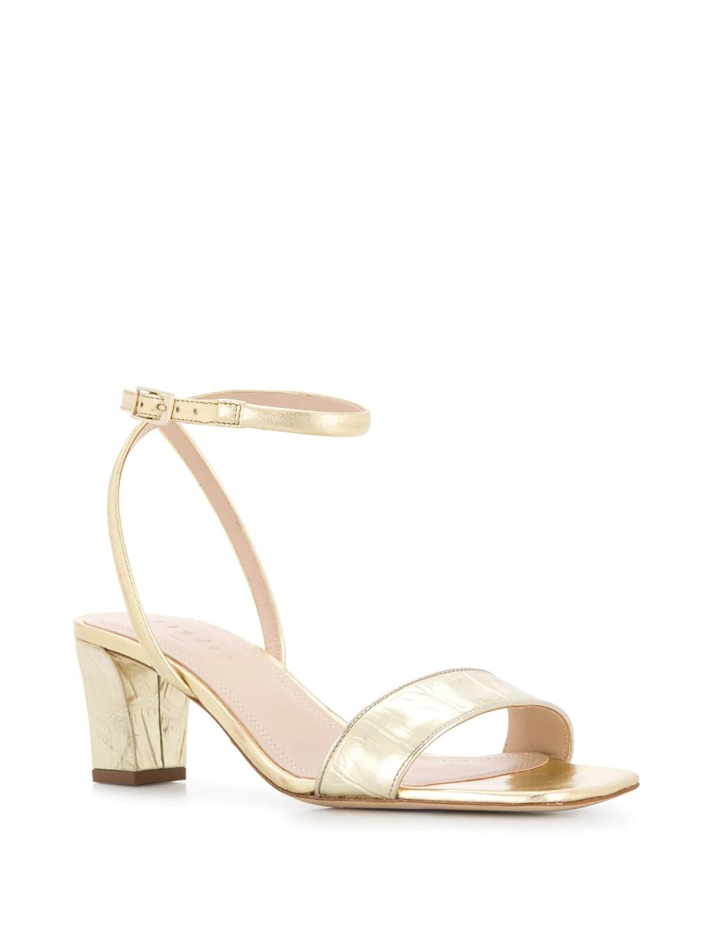 metallic strappy leather sandals - 2