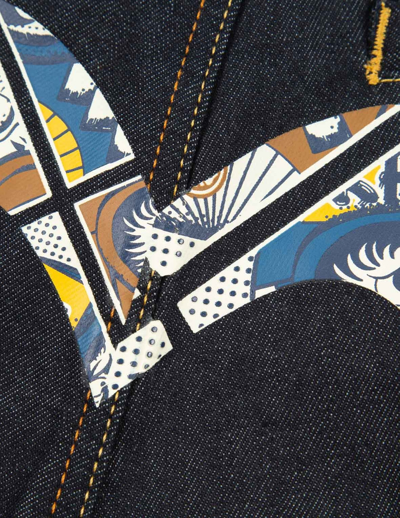 Daruma Comic Pattern Daicock Print Carrot-Fit Jeans #2017 8