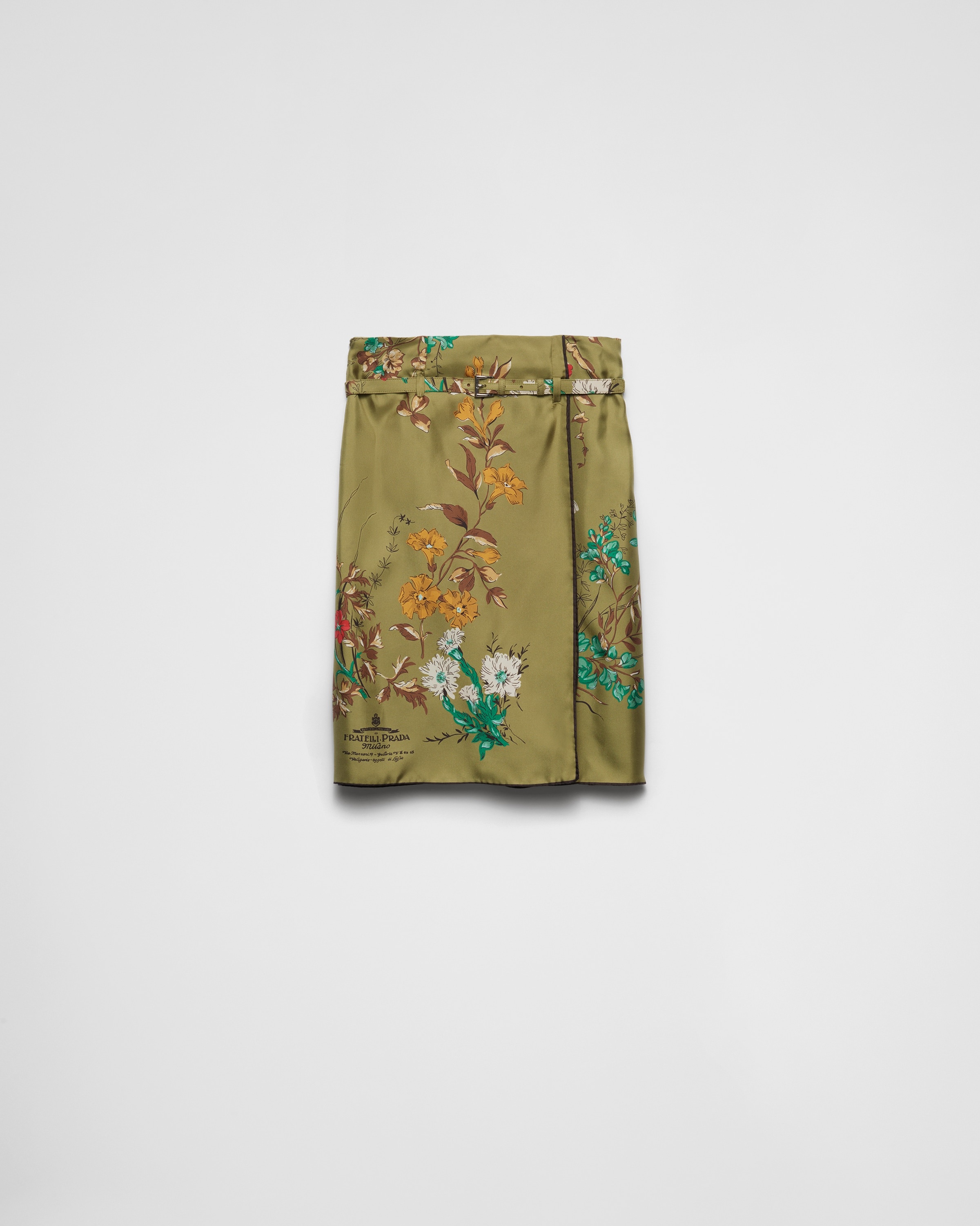 Printed silk twill skirt - 1